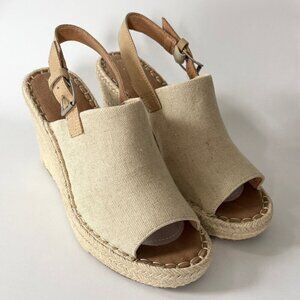 🤎 TOMS Monica Natural Espadrille Slingback Sandal Wedge Size 8